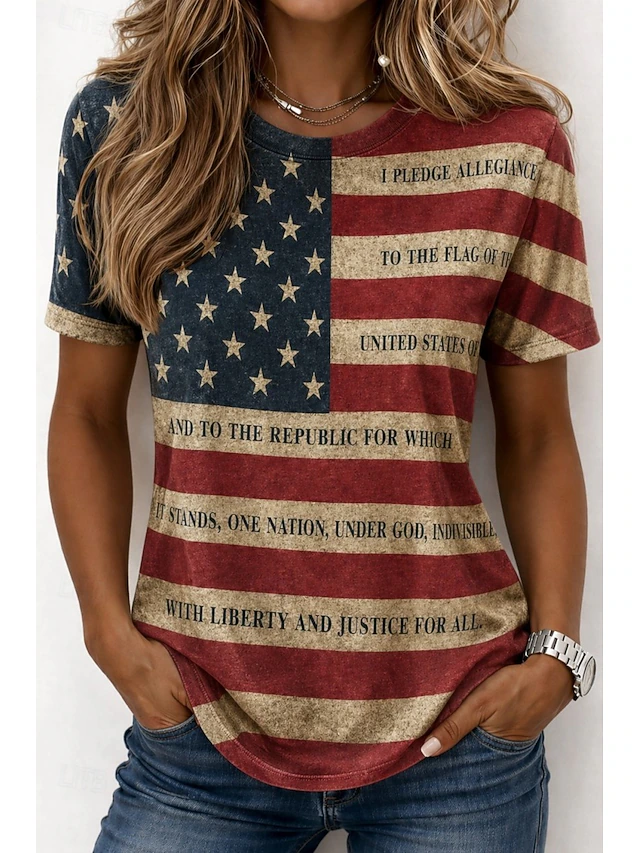 Independence Day American Anniversary Patriotic Women's T Shirt