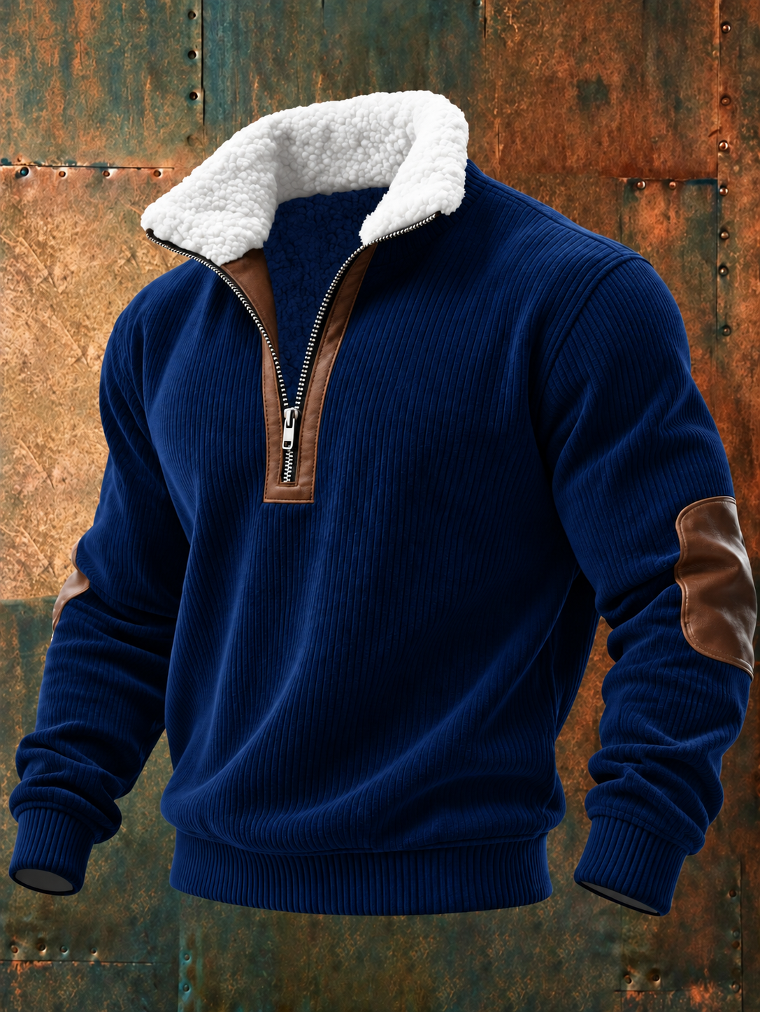🛠️ Men’s Casual Stand Collar Top Quarter-Zip Fleece Pullover
