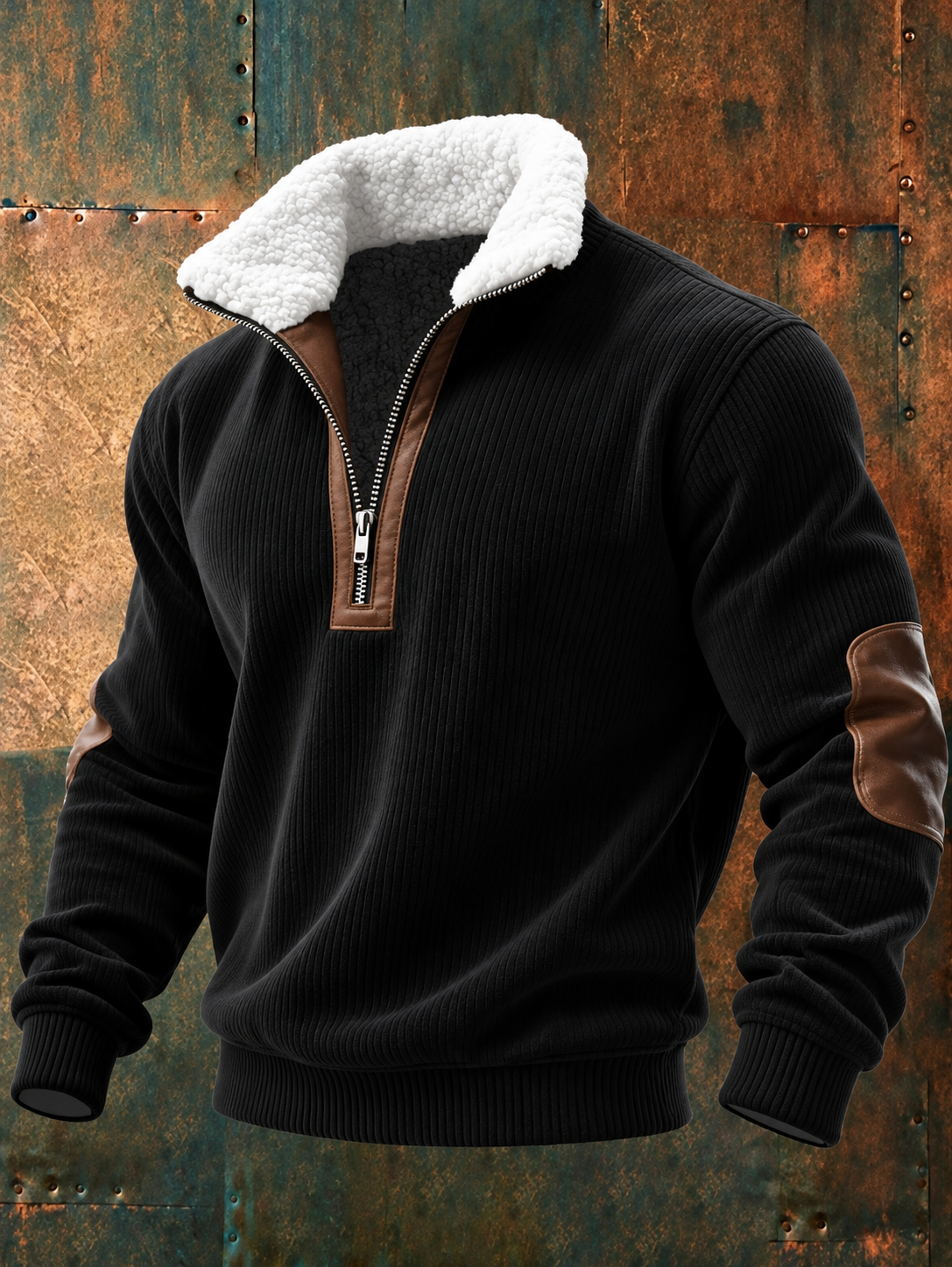 🛠️ Men’s Casual Stand Collar Top Quarter-Zip Fleece Pullover