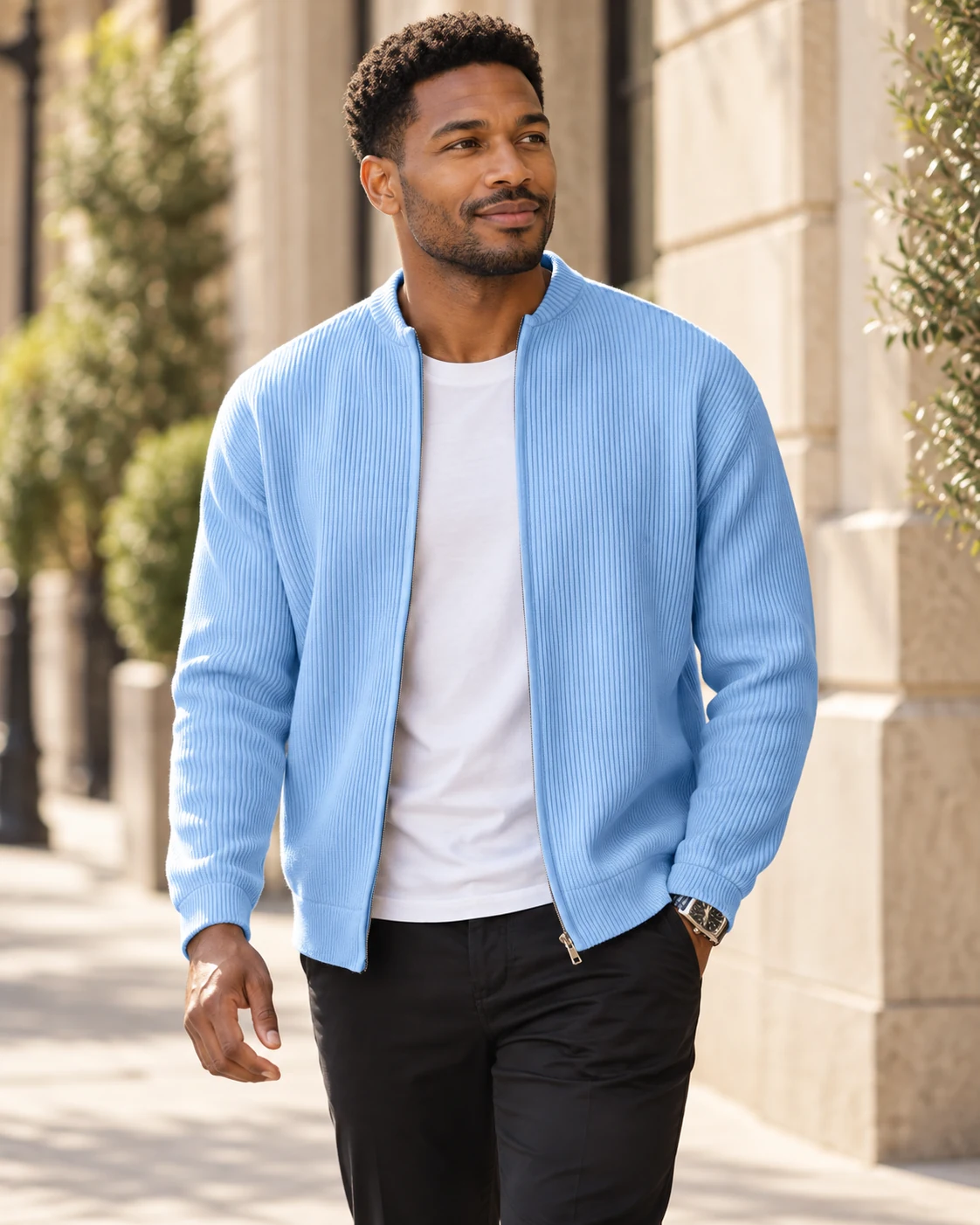 Ribbed Zip Jacket styled for everyday life