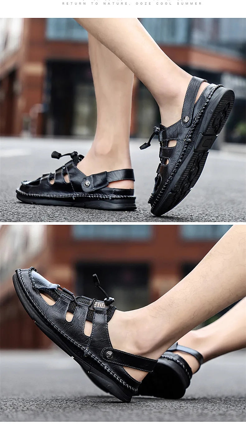 kaegreel handmade leather shoes sandals slippers 31269 black