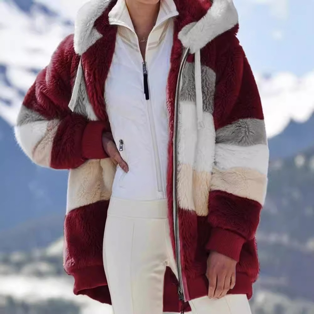 Clearance Sale🔥Limited-time 50% off🔥 Alessia Plush Hooded Zipper Coat