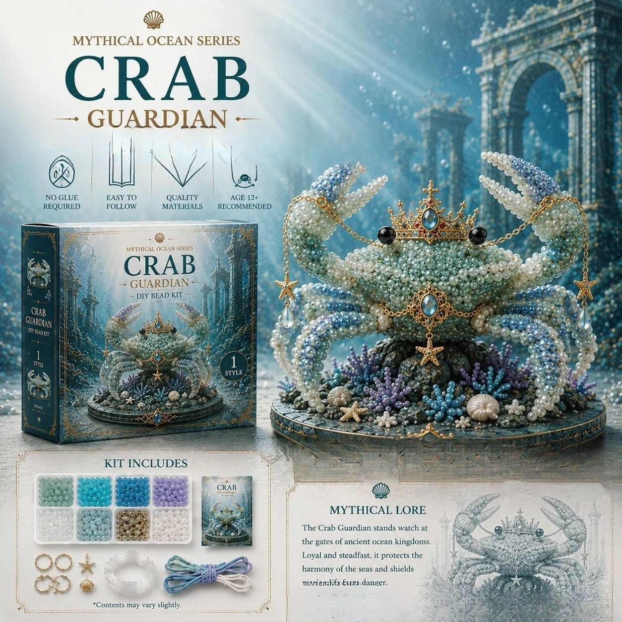 Mythical Ocean Crab DIY bead kit style