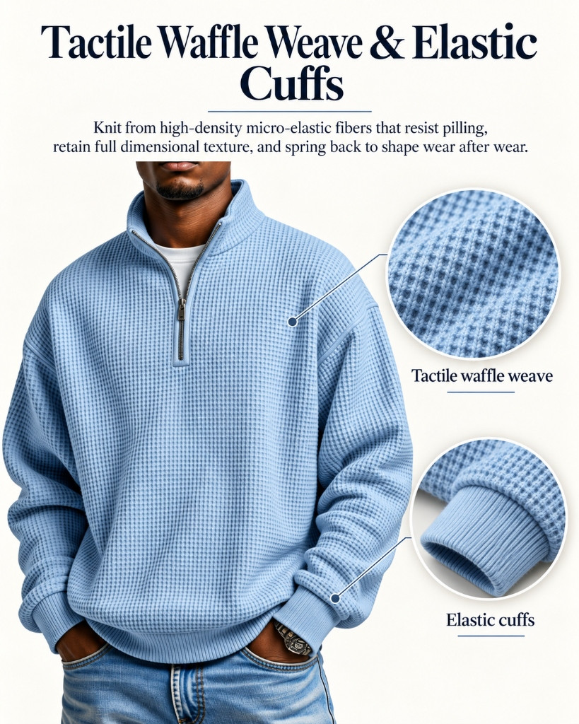 Tactile Waffle Weave & Elastic Cuffs