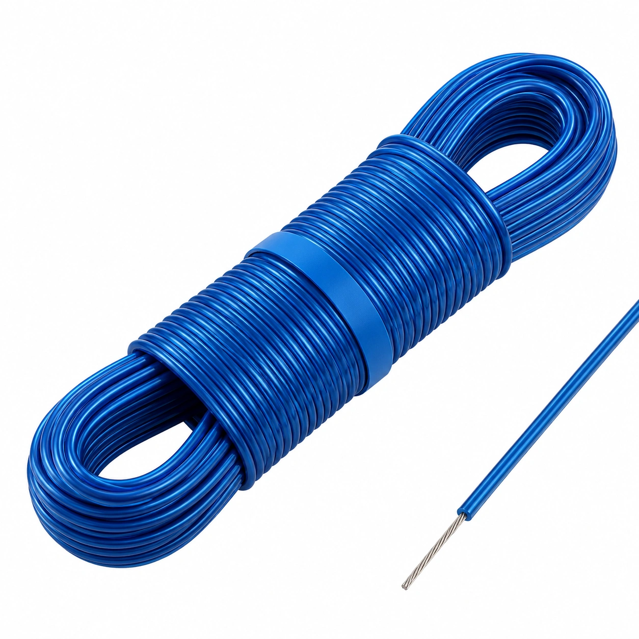 Blaue Elektroleitung auf Kabelrolle- fjorelahome