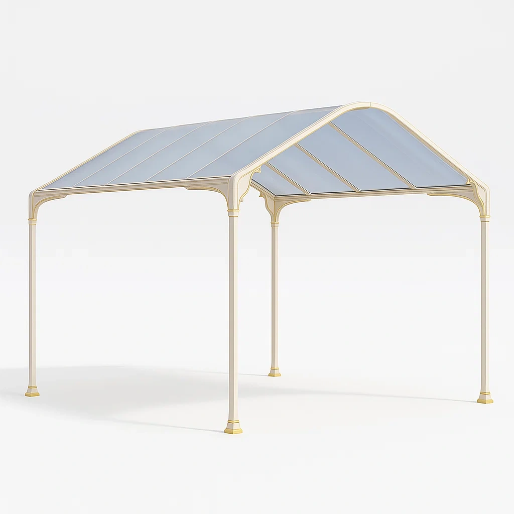 Carport Überdachung Aluminium und Polycarbonat Beige-Nestelaroa