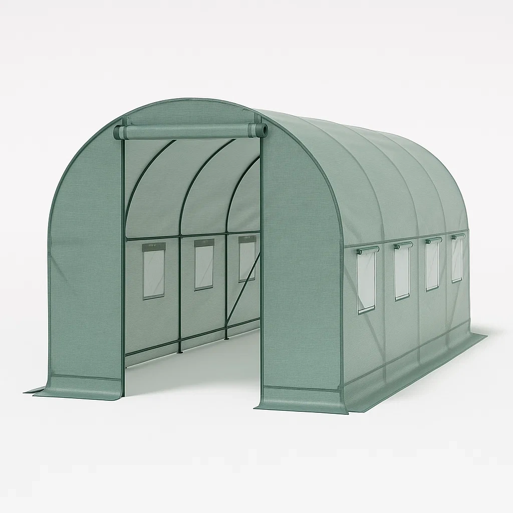Gartengewächshaus Tunnel 3x6x2 m Polyethylen Grün-Nestelaroa