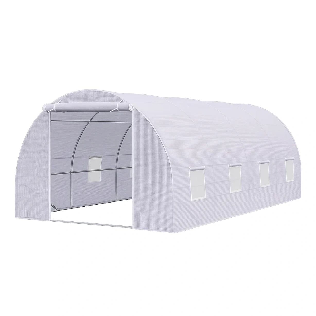 PVC Gewächshaus Tunnelform Stahl Weiß 600x300x200 cm-Nestelaroa