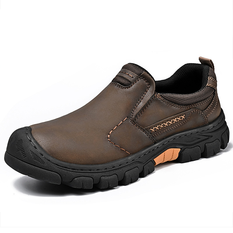TrailOak® Men’s Genuine Leather Slip-On Walking Shoes