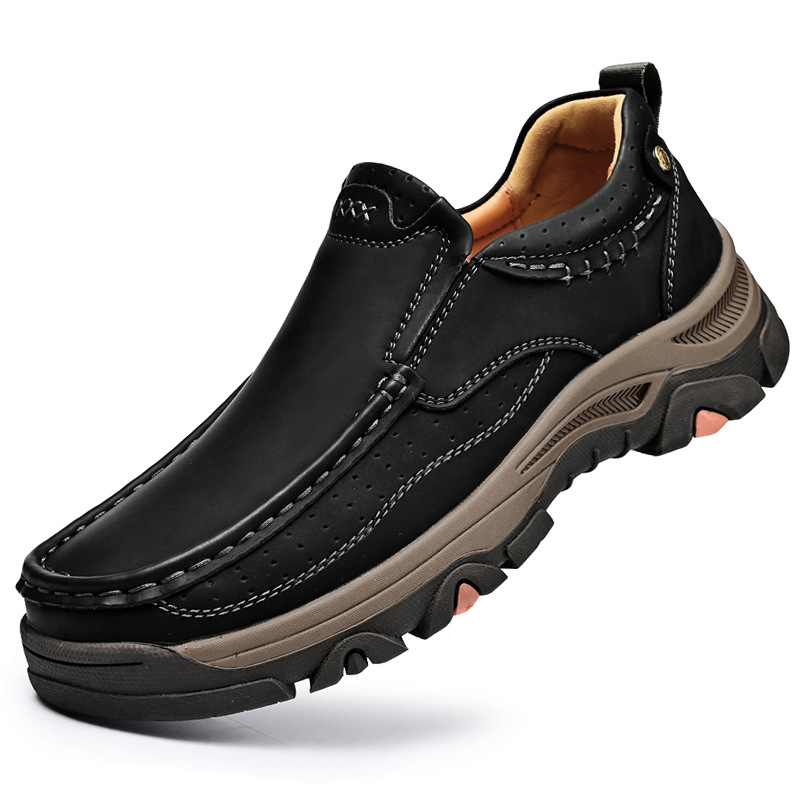TrailOak® Men’s Genuine Leather Slip-On Walking Shoes