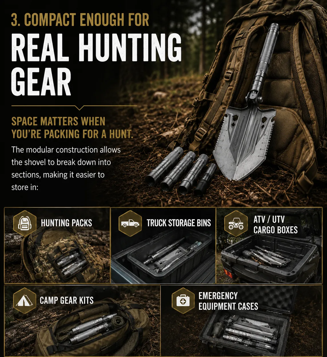 Backcountry Hunting Multi-Tool Shovel
