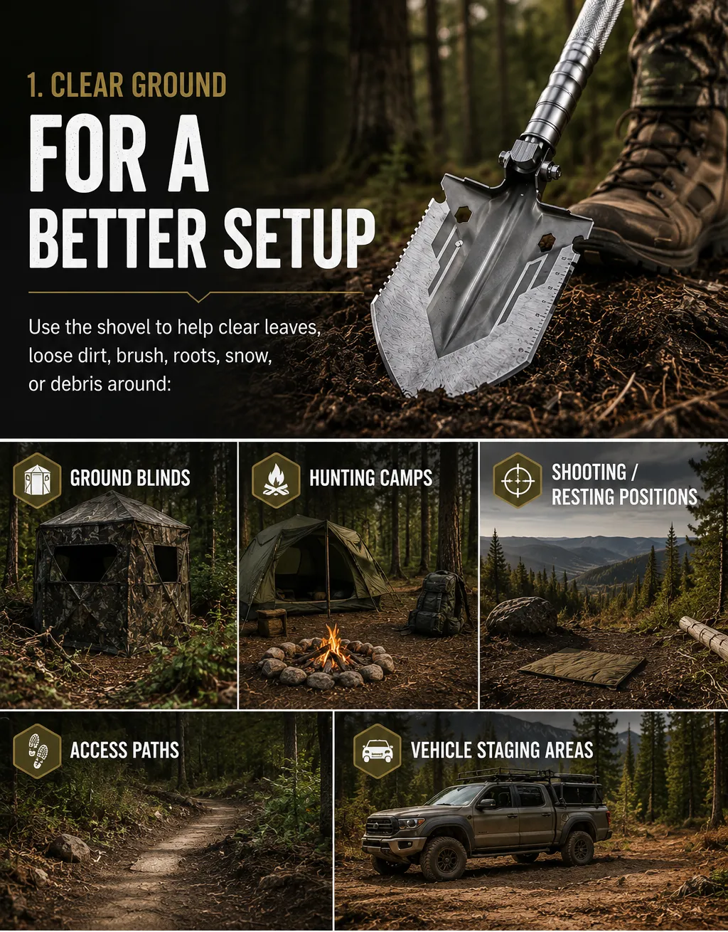 Backcountry Hunting Multi-Tool Shovel