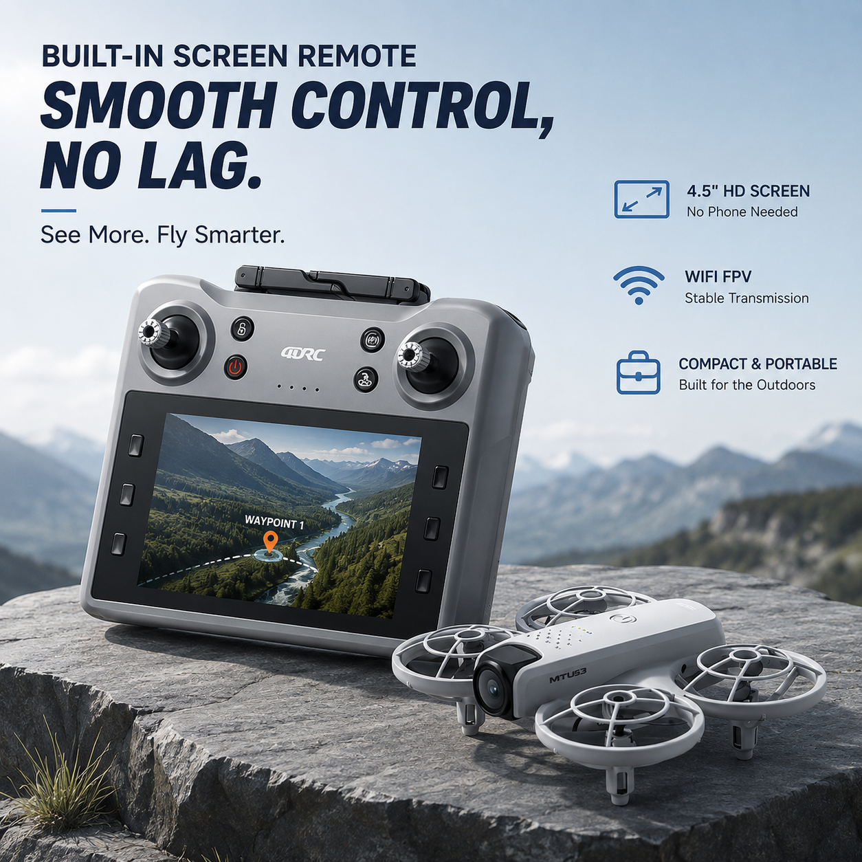 4.5" Screen Outdoor Scout Drone(Dual Camera · Obstacle Avoidance · Optical Flow Positioning)