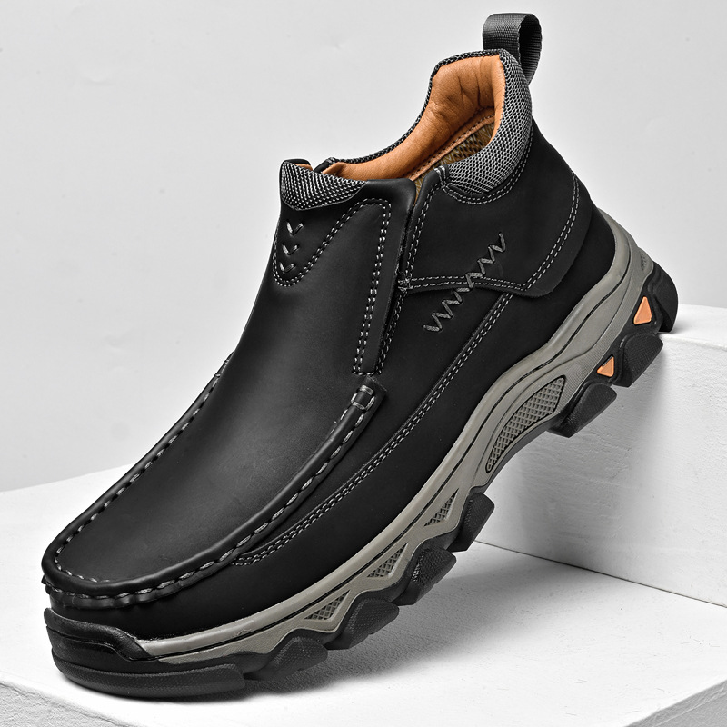 TRAILBORN®Men’s Winter Best-Selling Leather Boots – Urban Outdoor, Wear-Resistant Casual Hiking Boots