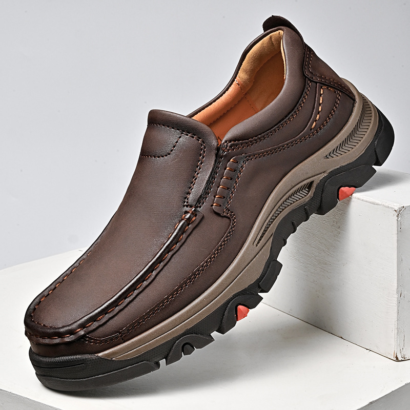 TRAILBORN®Men’s Large-Size Slip-On Leather Loafers – Lightweight Casual Shoes