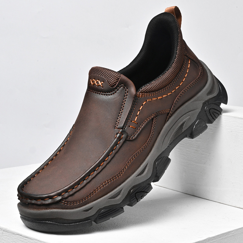 TRAILBORN®Men’s Slip-On Shoes – Quick-On, Outdoor Casual Leather Sneakers
