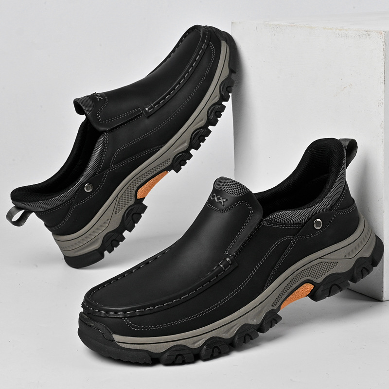 TRAILBORN®New Men’s Slip-On Loafers – Outdoor Casual Hiking Shoes with Thick, Durable, Wear-Resistant Sole