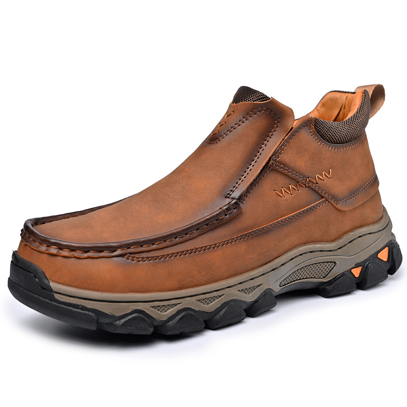 TRAILBORN®Men’s Winter Best-Selling Leather Boots – Urban Outdoor, Wear-Resistant Casual Hiking Boots