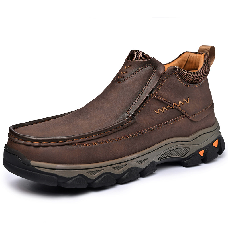 TRAILBORN®Men’s Winter Best-Selling Leather Boots – Urban Outdoor, Wear-Resistant Casual Hiking Boots