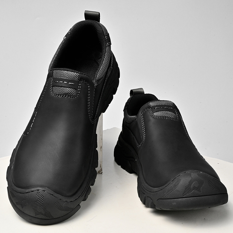 TRAILBORN®Men’s Thick-Sole Wear-Resistant Closed-Toe Outdoor Hiking Work Casual Leather Shoes