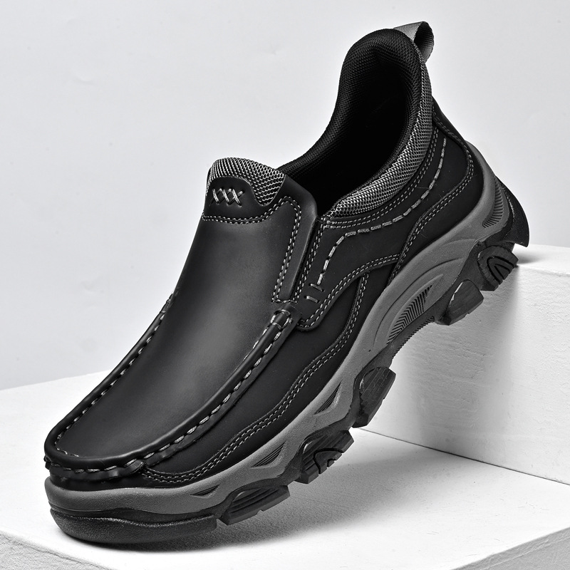 TRAILBORN®Men’s Slip-On Shoes – Quick-On, Outdoor Casual Leather Sneakers