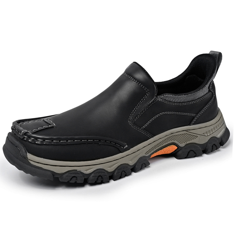 TRAILBORN®Men's Lightweight Casual Leather Shoes with Handcrafted Stitching, Non-Slip & Wear-Resistant