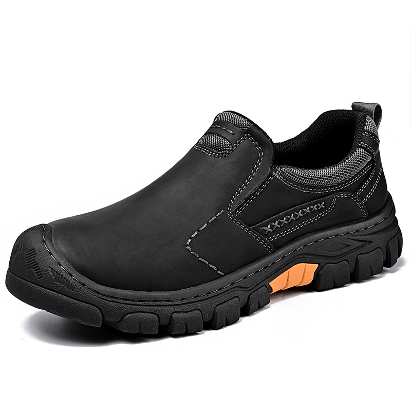 TRAILBORN®Men’s Thick-Sole Wear-Resistant Closed-Toe Outdoor Hiking Work Casual Leather Shoes