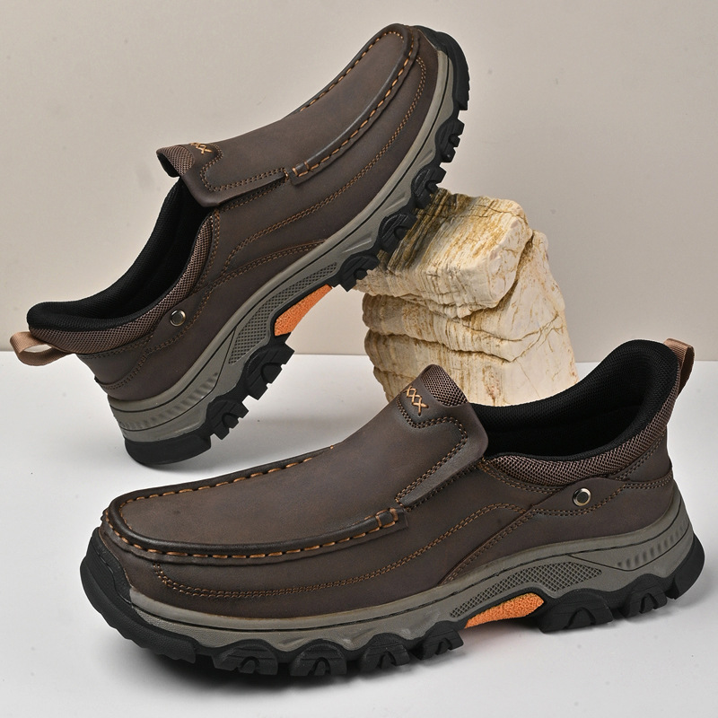 TRAILBORN®New Men’s Slip-On Loafers – Outdoor Casual Hiking Shoes with Thick, Durable, Wear-Resistant Sole