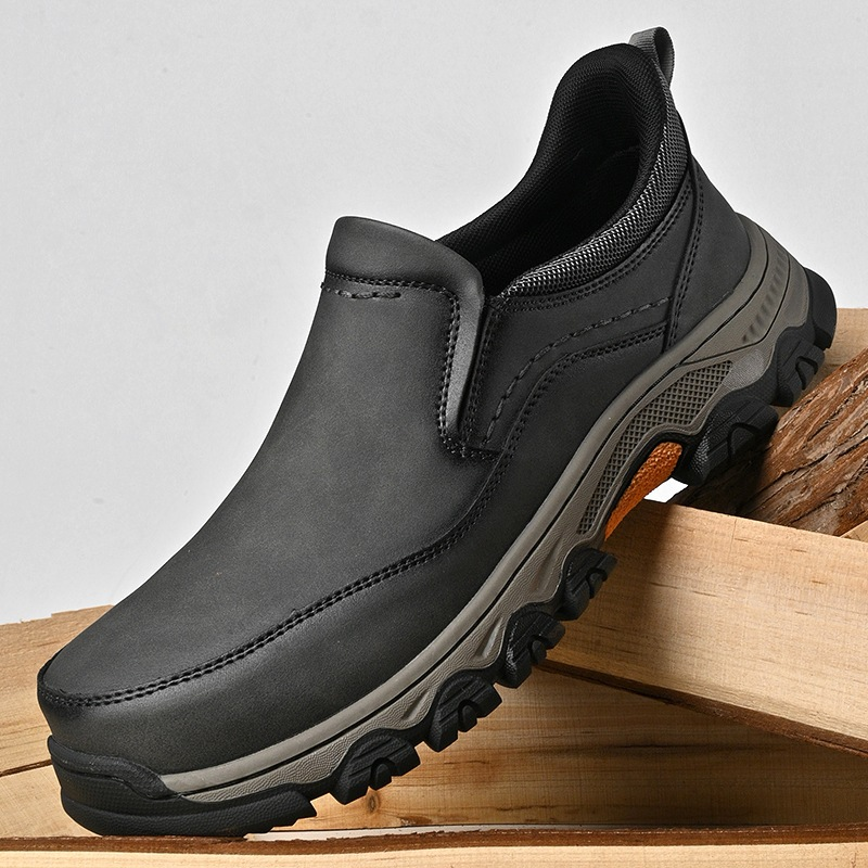 TRAILBORN®New Slip-On Loafers, Outdoor Hiking Thick-Soled Durable Casual Men's Leather Shoes