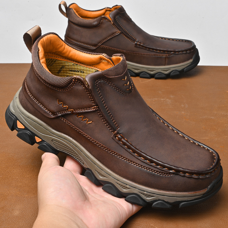 TRAILBORN®Men’s Winter Best-Selling Leather Boots – Urban Outdoor, Wear-Resistant Casual Hiking Boots