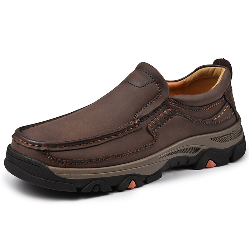 TRAILBORN®Men’s Large-Size Slip-On Leather Loafers – Lightweight Casual Shoes