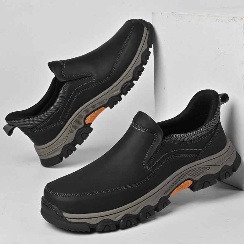 TRAILBORN®New Slip-On Loafers, Outdoor Hiking Thick-Soled Durable Casual Men's Leather Shoes
