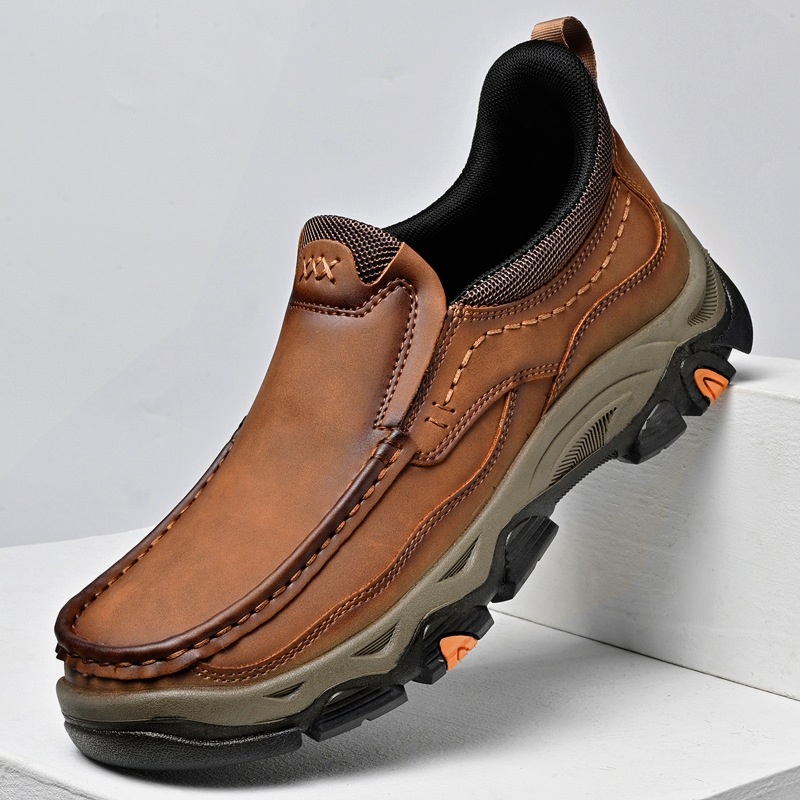 TRAILBORN®Men’s Slip-On Shoes – Quick-On, Outdoor Casual Leather Sneakers