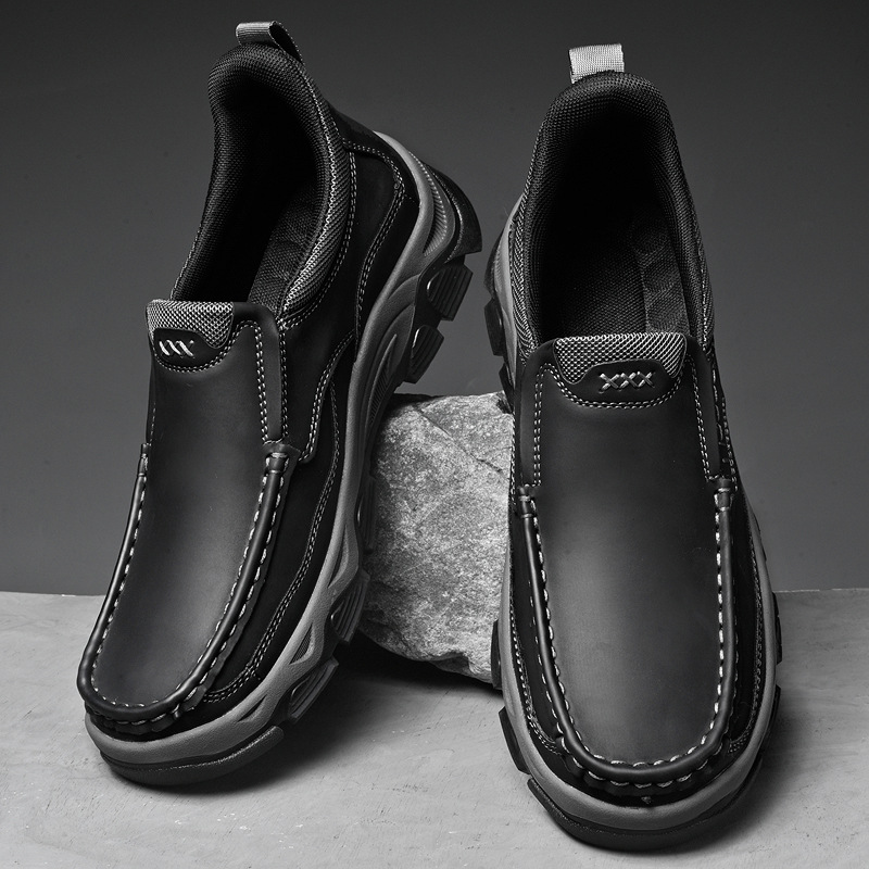 TRAILBORN®Men’s Slip-On Shoes – Quick-On, Outdoor Casual Leather Sneakers