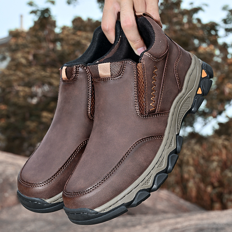 TRAILBORN®Men’s Autumn & Winter Non-Slip Thick-Sole Outdoor Casual Hiking Mid-Top Boots
