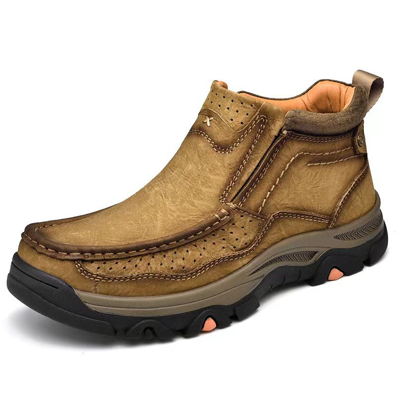 TRAILBORN®Men’s Large-Size Leather Boots – Top-Grain Leather, Thick Sole, Wear-Resistant, Winter Shoes