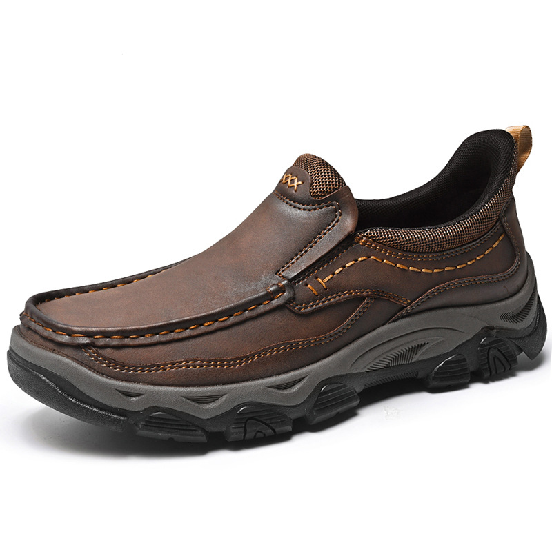TRAILBORN®Men’s Slip-On Shoes – Quick-On, Outdoor Casual Leather Sneakers