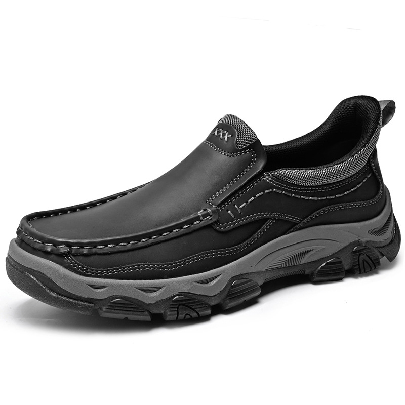 TRAILBORN®Men’s Slip-On Shoes – Quick-On, Outdoor Casual Leather Sneakers