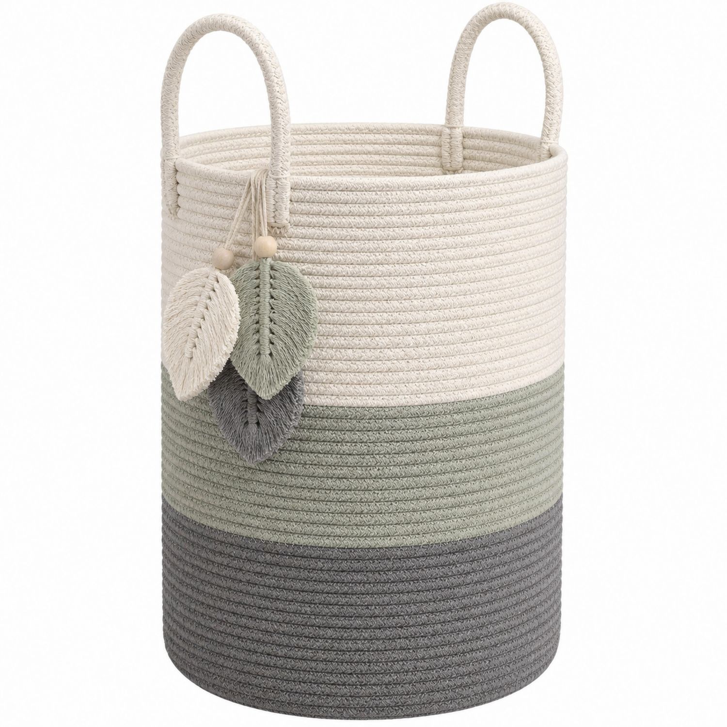 Cesta de Almacenamiento Redonda Multicolor con Asas