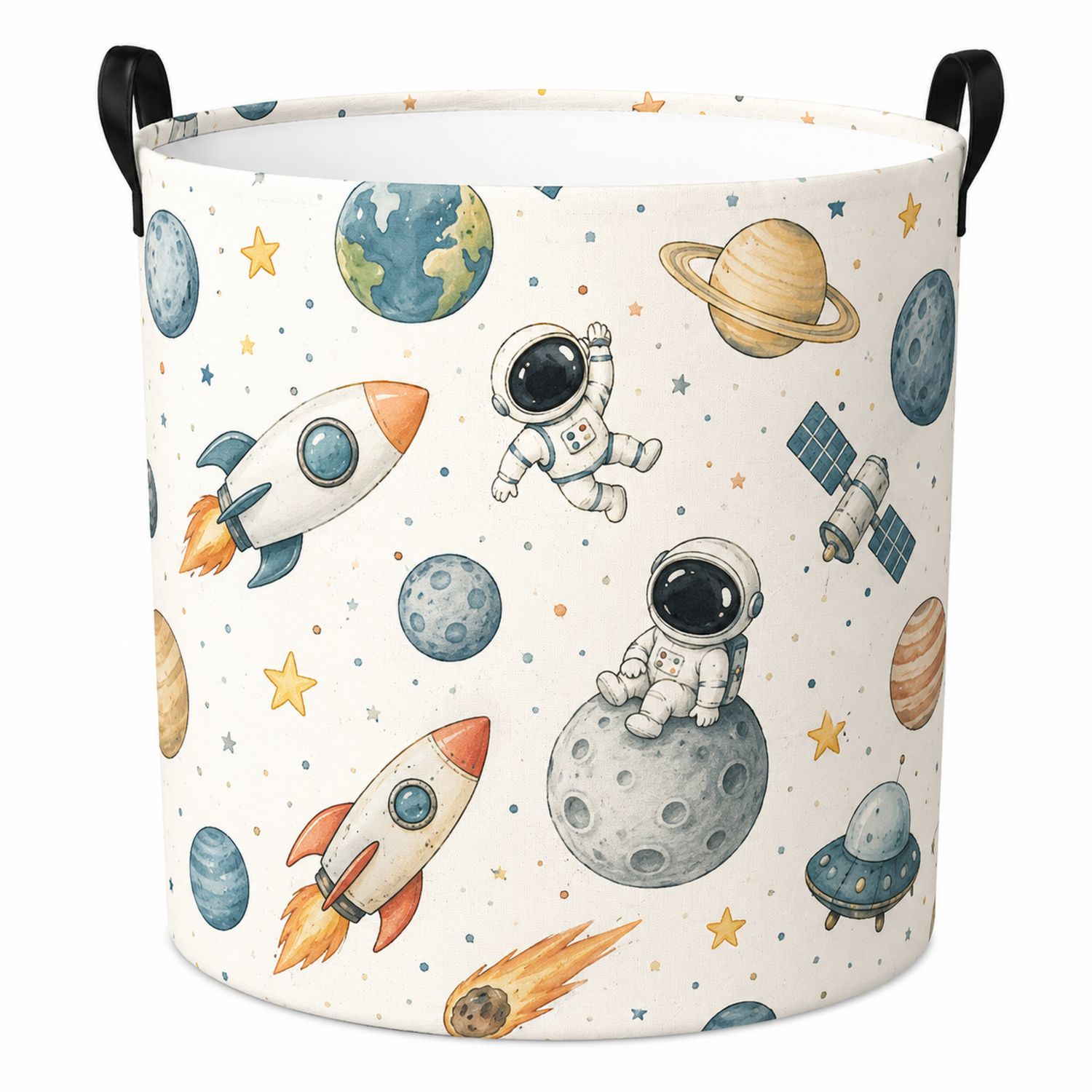 Cesta Redonda de Almacenaje Espacial para Niños, 40L, Multicolor
