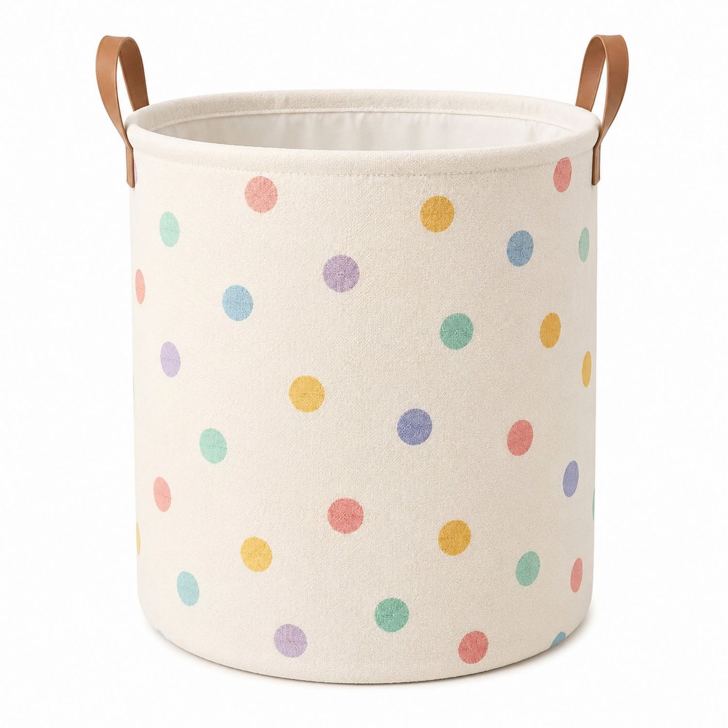 Cesto de Almacenamiento Beige con Lunares Multicolor 50L