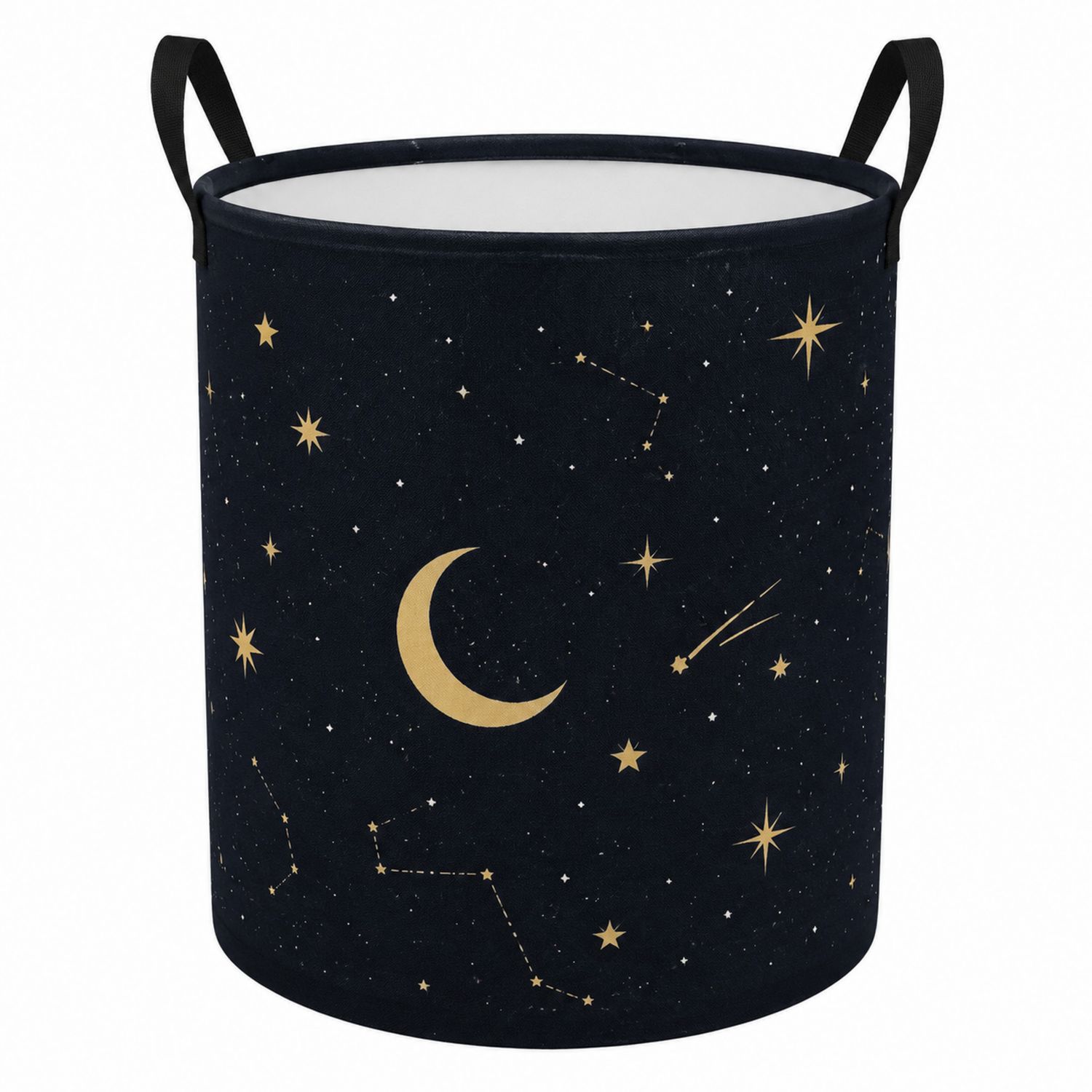 Cesta de Almacenamiento Estrellas y Luna Negra 50L