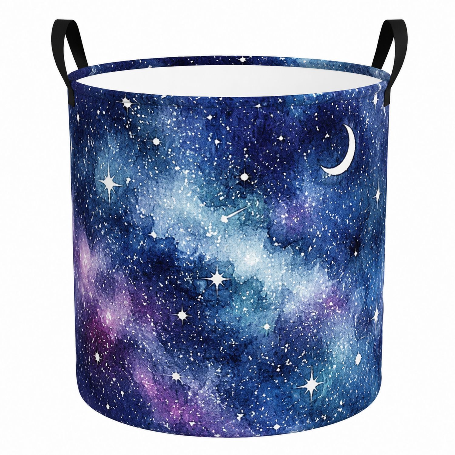 Cesto de Ropa Plegable Estrellado Azul con Asas