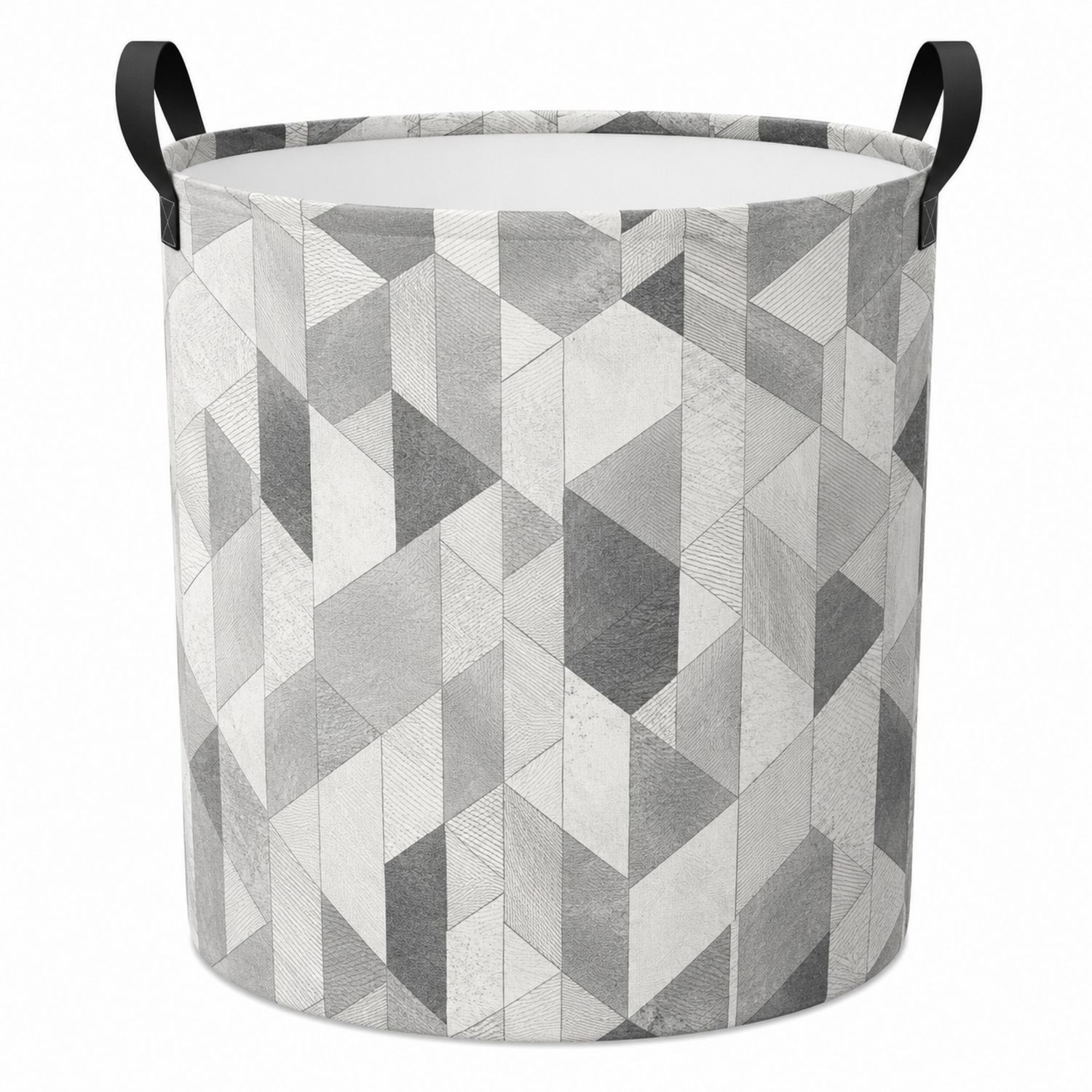 Cesta de Almacenamiento Geométrica Blanca y Gris 35x45cm