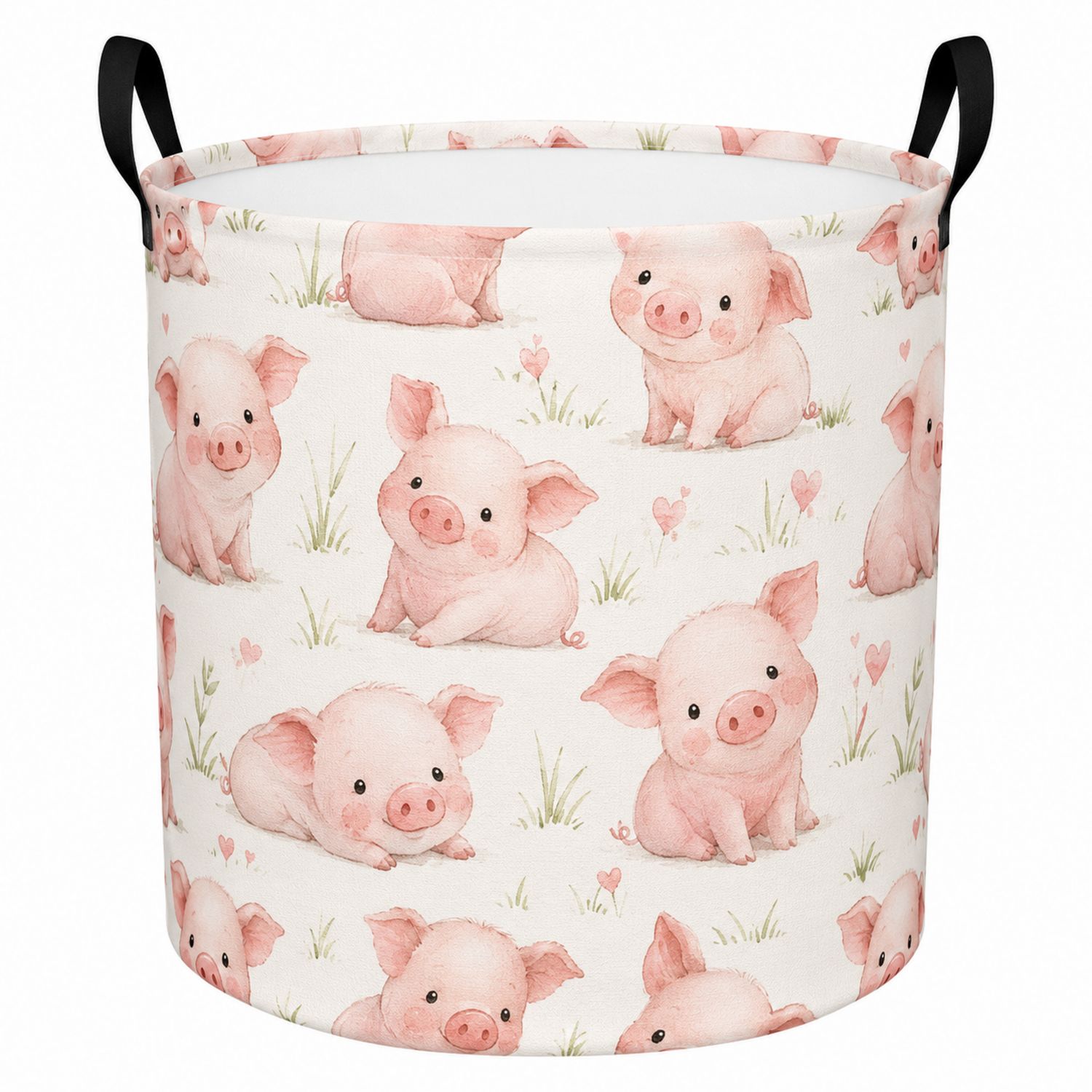 Cesto de Almacenamiento Infantil Cerditos Rosa 35x45cm