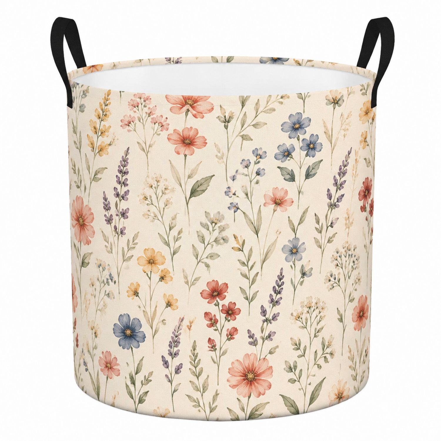 Cesta de Almacenamiento Plegable con Diseño Floral Multicolor