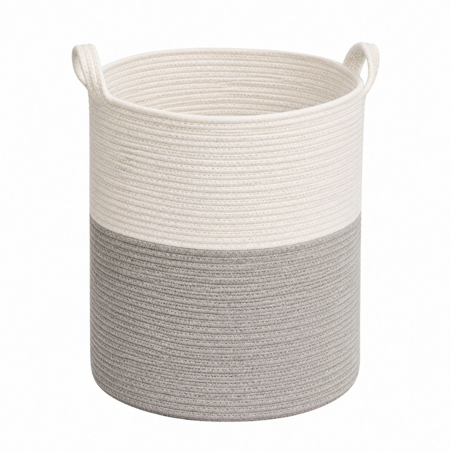 Cesta de Almacenamiento Redonda Blanco y Gris 38x40cm