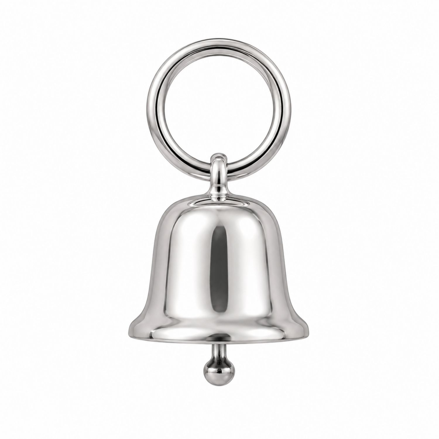 Cloche en métal argenté pour animaux avec anneau