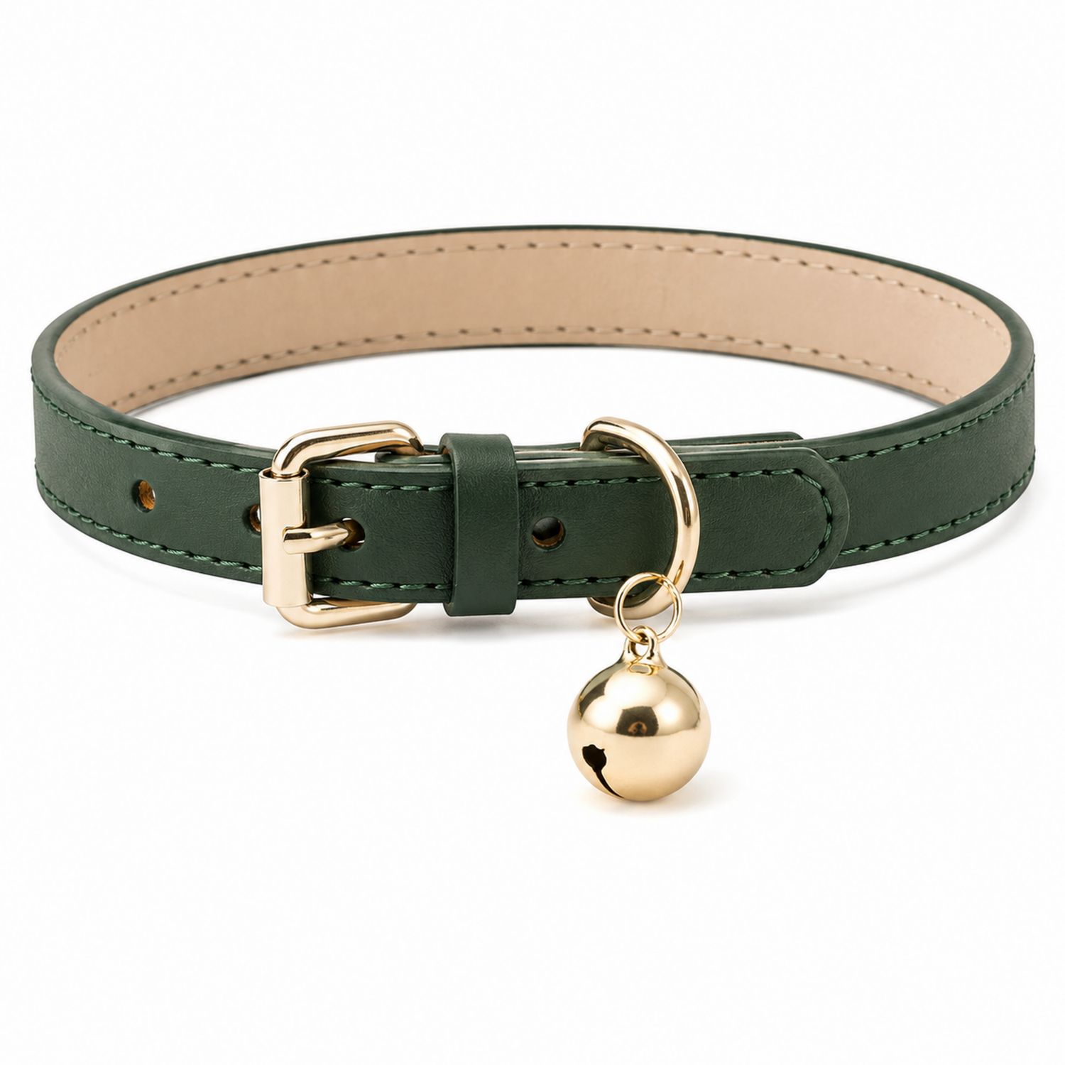Collier Vert pour Chat avec Clochette dorée