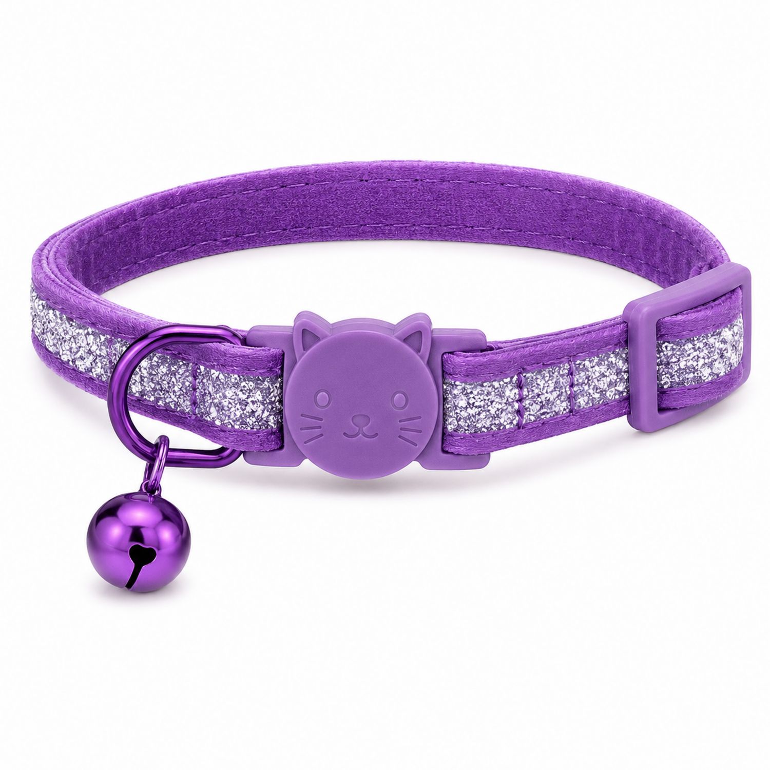Collier pour Chat Violet Brillant avec Clochette